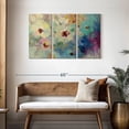 thumbnail image 3 of Elephant Stock Floral Extravaganza Wall Art - Horizontal Multi Panel Canvas - Living Room Wall Decor - Abstract Multi Panel - Beige And Blue Decor By Silvia Vassileva - 45" x 28", 3 of 8