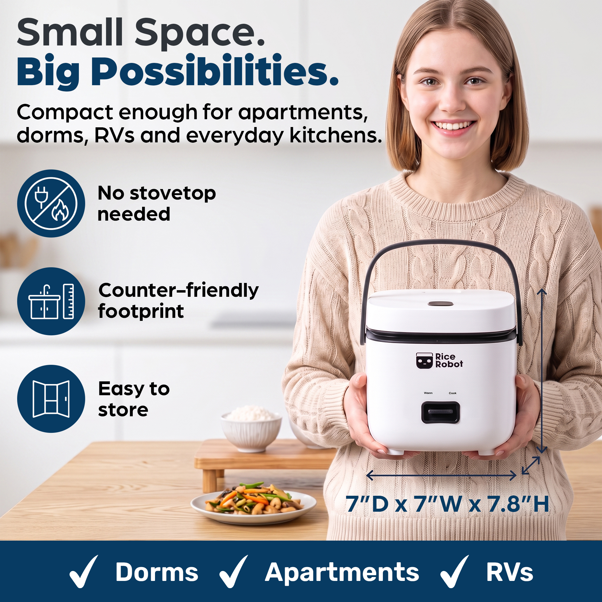 Rice Robot Personal Electric Rice Cooker & Steamer, 4-Cup photo 7