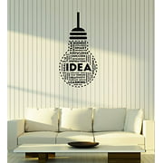 Vinyl Wall Decal Idea Lightbulb Success Words Office Space Decoration Stickers Mural Large Decor (ig5703)
