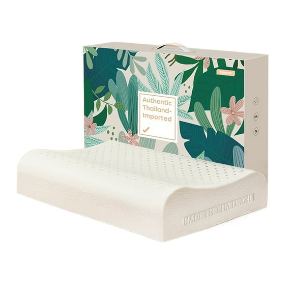 Nwon Latex pillows, Queen Bed Pillow with Removable Cotton Cover, Helps Relieve Pressure, Cream
