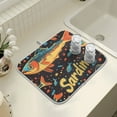 thumbnail image 4 of Yayeee Dish Drying Mat for Kitchen Counter 16" x 18" Microfiber Super Absorbent Coffee Decorative Pad, Black Sardines Pattern, 4 of 9