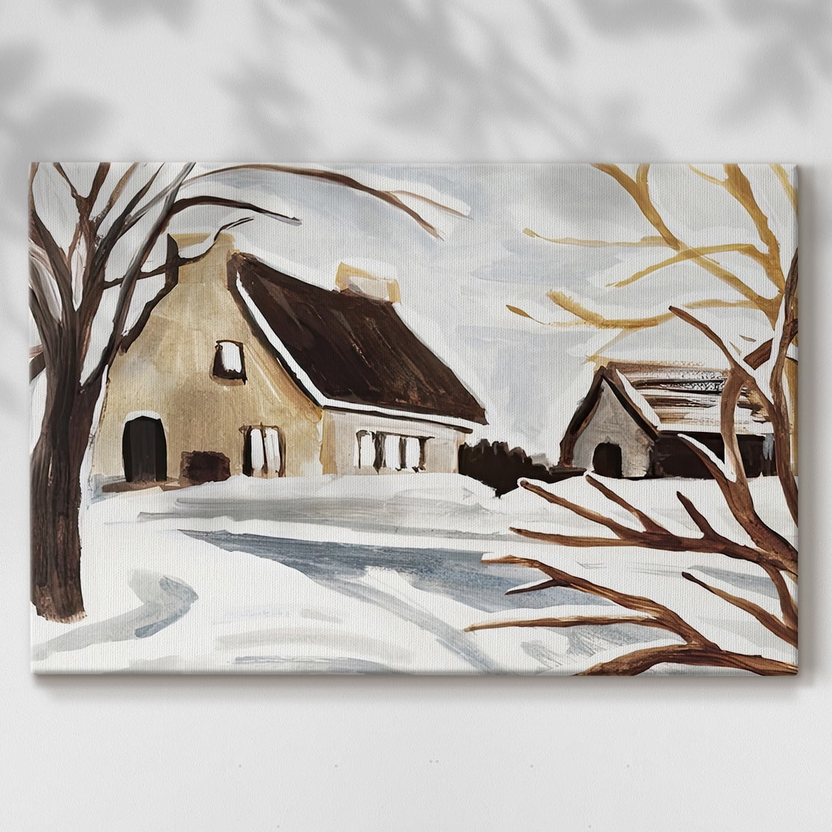 Winter Cottage II- Gallery Wrapped Canvas