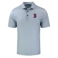 thumbnail image 2 of Men's Cutter & Buck Gray Boston Red Sox Pike Eco Pebble Print Stretch Recycled Polo, 2 of 3