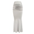 thumbnail image 5 of Ruched Maxi Bodycon Skirts for Women High Waisted Slimming Dressy Casual Long Skirt Going out Outfit, 5 of 8