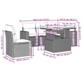 thumbnail image 2 of vidaXL 6 Piece Garden Sofa Set with Cushions Grey Poly Rattan, 2 of 5