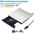 thumbnail image 3 of Aochakimg External CD DVD Drive, USB 3.0 Portable CD/DVD +/-RW Drive/DVD Player for Laptop CD ROM Burner Compatible with Laptop Desktop PC Windows Linux OS Apple Mac White, 3 of 6