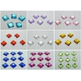 thumbnail image 2 of U8MO 100 Flatback Acrylic Faceted Square Sewing Rhinestone Button Sew on Bead 14X14mm-Blue, 2 of 3