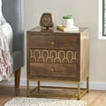 thumbnail image 4 of Artisan - Crafted Mango Wood | Three - Drawer Nightstand for Bedroom Use | Bring Out the Best in Your Home Decor, 4 of 5