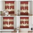 thumbnail image 5 of Nautical Anchor Semi Sheer Curtains Drapes for Living Room,Bedroom,French Doors Window 108 Inches Long,Red Beige Rretro Wooden Board Textures Rod Pocket Chiffon Curtain Drapery Voile Draperies Panel, 5 of 8