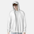 thumbnail image 2 of Fotbe White Chaqueta con Protección Solar UPF 50+ para Hombre y Mujer, Camisa con Capucha y Bolsillos-Medium, 2 of 7