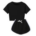 thumbnail image 4 of Children's Short Sleeved Shorts Set Solid Color 8 Color Leisure Suit Sports Suit Cycling Play Sports, 4 of 4