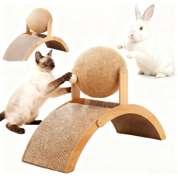 Interactive Scratch Pad for Cats,Ferris Wheel Design,Cat Scratching Post Design with Arch Bridge Balls-Stylish Cat Scratching Board