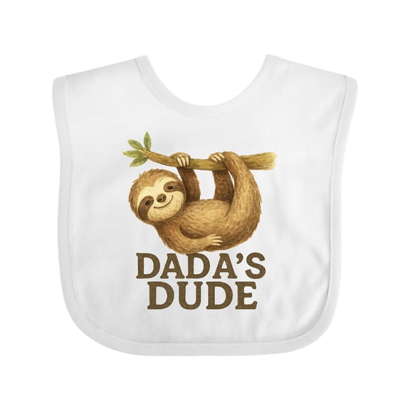 Inktastic Dada's Dude Sloth Illustration Baby Boys Baby Bib