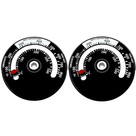 

2 Packs Replacement Magnetic Stove Thermometer Wood Burner Top Thermometer Stove Temperature Meter Stove Flue Pipe Thermometer Fireplace Accessories for Avoiding Stove Fan Damaged by Overheating