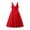 Red, variant on Miluxas Women's Cocktail Party Evening Dress Wrap V Neck Sleeveless Midi Dress Ruched High Waist A Line Solid Color Swing Dress Wedding Guest Gown Red