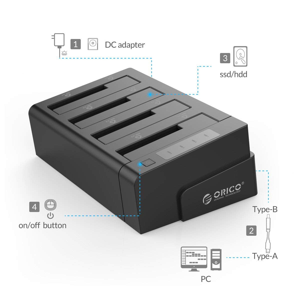 Usb3 Orico Bay Hard Drive Enclosure ORICO 4-Bay USB Hard Drive