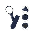 thumbnail image 5 of CORBATA PREATADA DE HOMBRE INSPIRADA CHIC, COLOR SÓLIDO, CON CREMALLERA, CON CORREA AJUSTABLE PARA BODA, NOVIO, AZUL MARINO, TALLA ÚNICA, 5 of 5