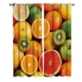 thumbnail image 2 of Fruit Orange Kiwi Orange Window Curtains Living Room Curtains Outdoor Kitchen Kids Curtain Panels With Grommet, 2 of 5