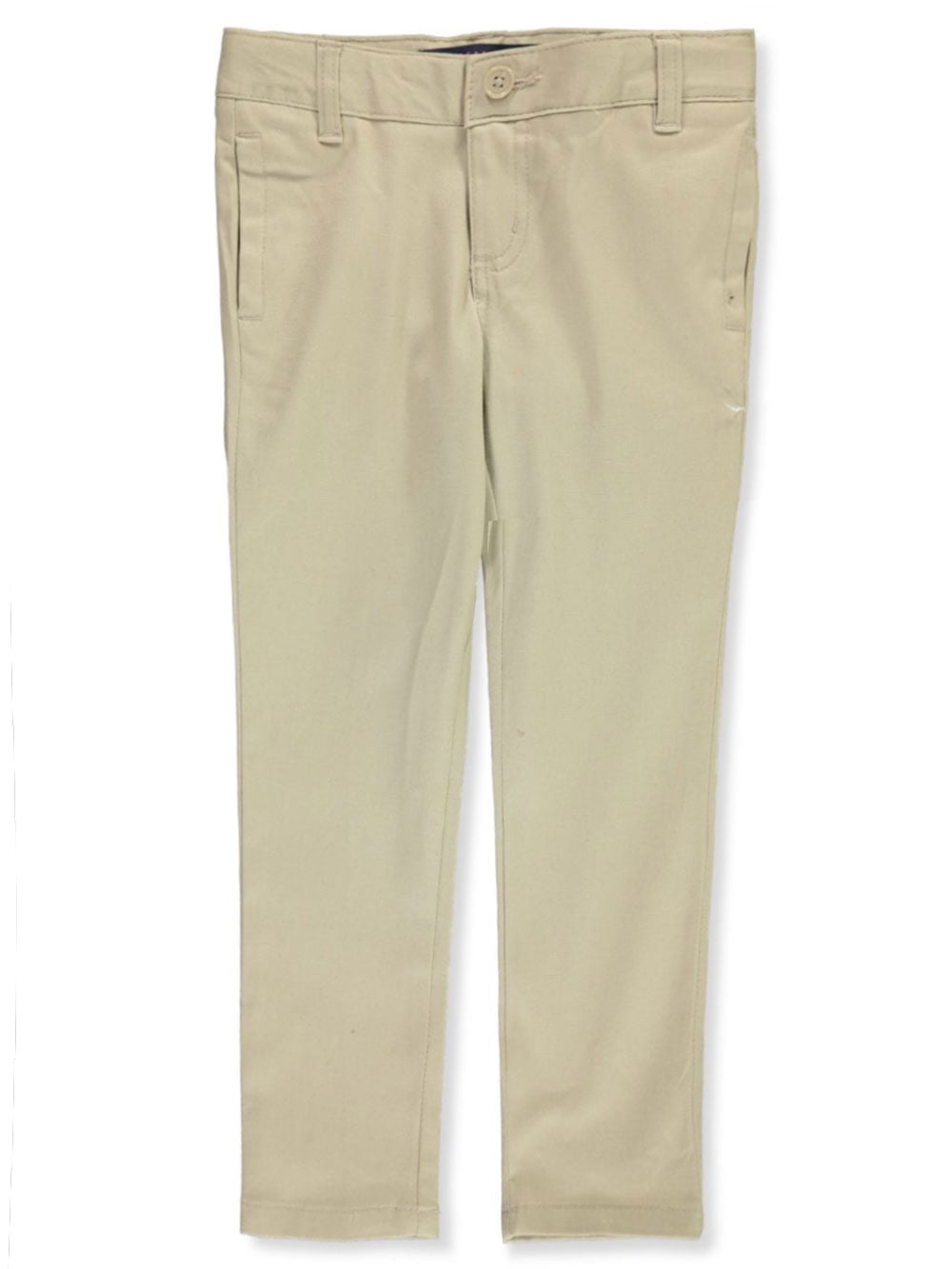 French Toast Girls' Stretch Twill Skinny Uniform Pants khaki, 4