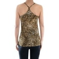 thumbnail image 3 of Womens Brown Leopard Print Casual Spaghetti Racerback Vest Tank Top, 3 of 4