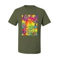 thumbnail image 2 of Wild Bobby, Live In Peace Paint Peace Logo Pop Culture Men's Graphic T-Shirt, Military Green, X-Large, 2 of 3
