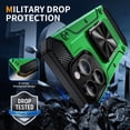 thumbnail image 4 of Designed for iPhone 14 Pro Back Case, 360 & 180 Degree Rotatable Kickstand Armor Design Ultra Shockproof Drop Protective Heavy Duty Luxury Anti-falling for iPhone 14 Pro, Green, 4 of 7