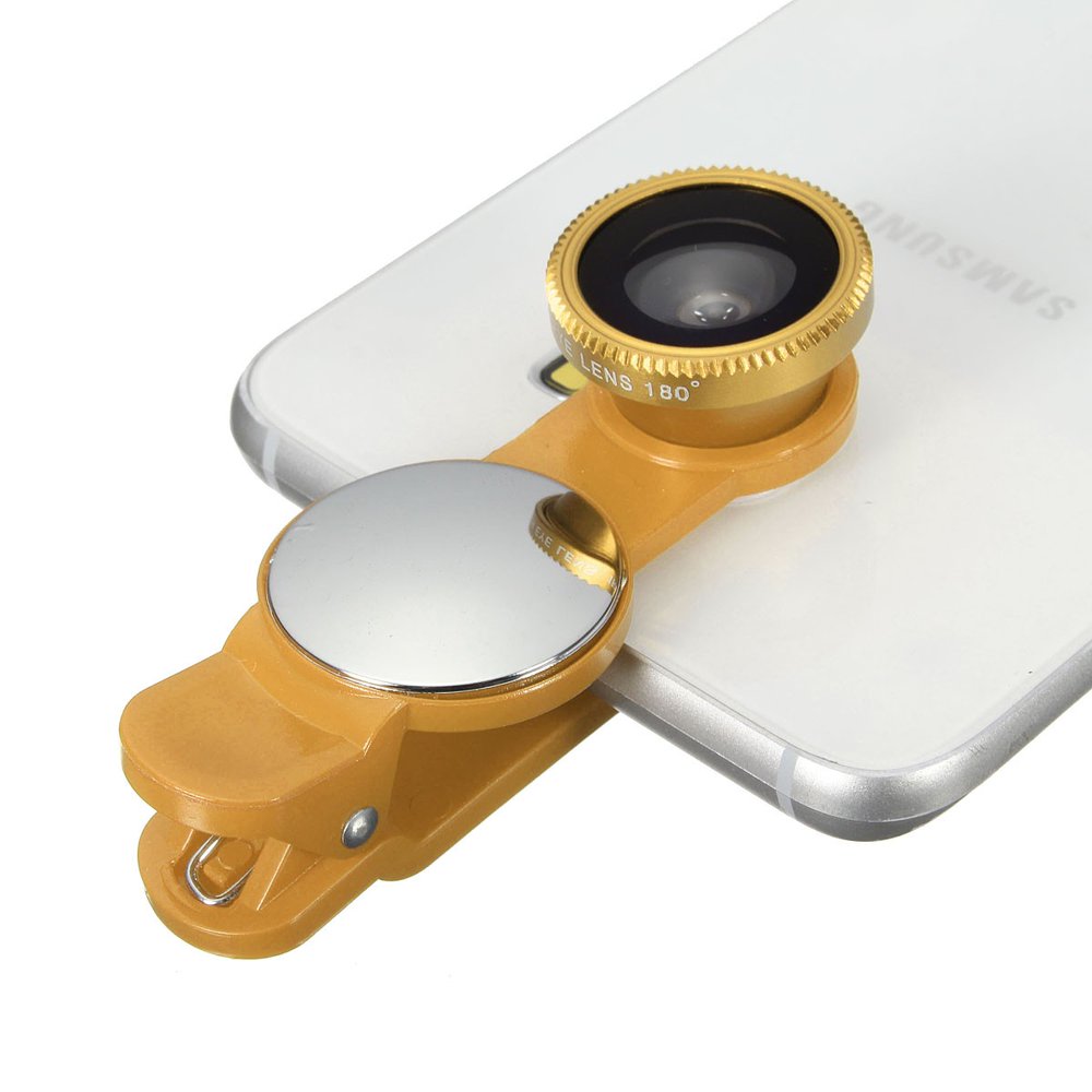 MOHOO Universal 3 in1 Wide Angle Macro Fisheye Camera Lens with Mirror