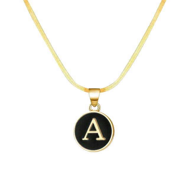 SIfdSeng Collier Initiale 26 Forme Ronde Chaîne Alphabet 26 Collier Alphabet A Z Initiale 26 Colliers Dorés pour Femmes Filles