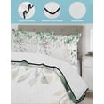 thumbnail image 4 of Quilts Twin XL Size, Eucalyptus Leaves Soft Comforter Bedding Set for Bed, Spring Botanical Pastoral Watercolor Lightweight Quilted Bedspread with Pillow Cover(2 Pieces) for All Season, 68x98 Inch, 4 of 6