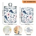 thumbnail image 3 of Cute Birds and Flowers Bathroom Canisters Set of 4 Translucent Plastic Storage for Cotton Pads and Floss, 3 of 7