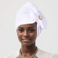 thumbnail image 2 of MESSUEN Woman Sun Hat Hair Turban Womens Turbans Sun Hat Turban Headbands Fashion Head Scarf No Brim Hats for Women White One Size, 2 of 4