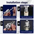 thumbnail image 3 of 4 in 1 Water Pipe Wrench, Universal Pipe Opener for PVC Pipes Opener Integrated Internal & External Pipe Threading Tool for 1/2", 3/4" and 1" Water Pipes, Drill Driven Plumbing Repair Set,2Pcs, 3 of 9
