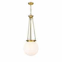 221-1P-SG-G201-14-Innovations Lighting-Beacon - 1 Light Pendant In Traditional Style-37.5 Inches Tall and 14 Inches Wide-Satin Gold Finish-Matte White