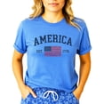 thumbnail image 6 of America Est 1776 Patriotic Shirt for Men Women Kids Family Matching 4th of July American Flag Tee Heather Blue Shirt Large, 6 of 7