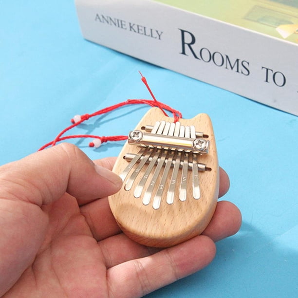 Instrumento musical Madera de caoba Pulgar Dedo Piano Mbira Mini 8 teclas Kalimba Barbie Nuevos Originales