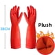 thumbnail image 1 of Guantes de látex para lavar platos con forro flocado, gruesos, antideslizantes, para limpieza de cocina, tareas domésticas, guantes de goma rojos para lavar ropa, 1 of 6