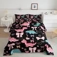 thumbnail image 2 of Manfei Teens Cartoon Dinosaur Bedding Comforter Set, Kawaii Animal Twin Comforter Sets, Rainbow Flower Reversible Bedding Set, Super Cozy Room Decor, 2-Piece, 2 of 8