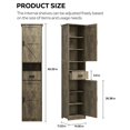 thumbnail image 6 of Oufan Tall Cabinet, Slim Storage Cabinet, Narrow Freestanding Floor Cabinet with 1 Drawer & 2 Barn Doors for Bathroom, Living Room, Entryway,Kitchen, 14" D x 11" W x 69" H, Gray, 6 of 7