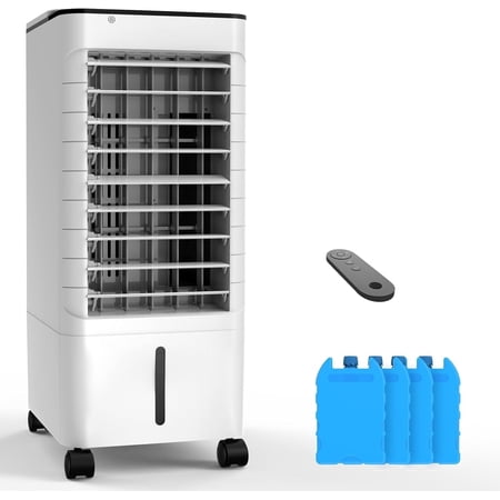 Windowless Portable Air Conditioner, 3-IN-1 Portable AC, Remote, 12H Timer &1.16Gal Tank, 45° Oscillation, 3 Modes & Speeds, Fast Cooling Quiet Ventless Swamp Cooler for Home Office, Ivory