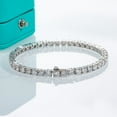 thumbnail image 4 of AnuClub 4mm Moissanite Tennis Bracelet for Women Men, (11.1CT-13.8CT)14K Gold Plated Sterling Silver Round Cut D Color VVS1 Moissanites Diamond Classic Bracelets, 4 of 8