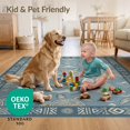 thumbnail image 4 of ODIKA 8'x10' Ultra-Soft Area Rug, Boho Nautical Border Motif Scattered Symmetrical Animals Turtle Ocean Playful None Washable, Bare feet friendly, Silk-Touch for Bedroom, Under Sectional, 4 of 7