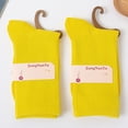 thumbnail image 5 of Autumn And Winter Pure Candy Color Ladies Pile Socks Light Yellow, 5 of 5