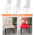 thumbnail image 6 of Christmas Chair Covers Set of 4, Red Poinsettia Print Dining Room Chair Covers Stretch Parsons Chair Slipcovers for Kitchen Holiday Party Decoration, 6 of 6