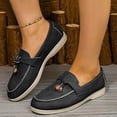 thumbnail image 3 of Rokment Women's Fringe Slip on Penny Loafers Suede Tassel Platform Chunky Low Heel Ballet Flat Oxfords Boho Beach Casual Fashion Walking Dress Shoes C Size 9.5, 3 of 6