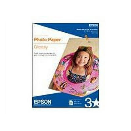 UPC: 0010343814080 | Epson – Letter A Size (8.5 in x 11 in) 20 sheet(s) photo paper – for Expression Home XP-434; WorkForce 1100  610  WF-2520  2530  2540  2750  2760  3540