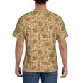 thumbnail image 3 of Qekee Brown Flowers Classic Fit T-Shirt Men's Shirt Men's Tight Short Sleeves for Exercise, Running, Mountaineering - Brown Flowers, 3 of 9