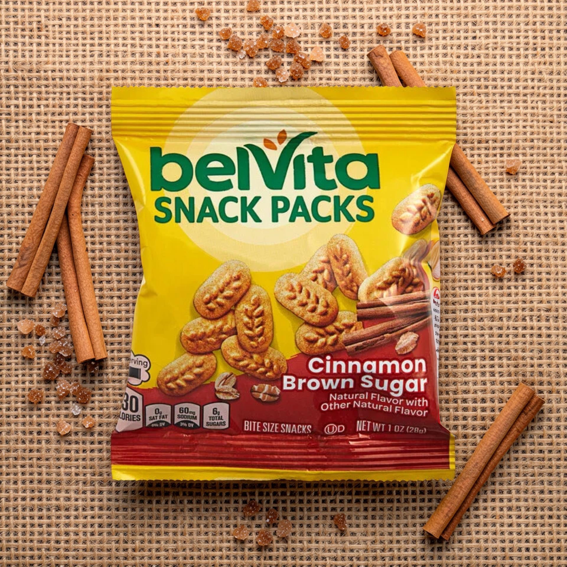 belVita Cinnamon Brown Sugar Breakfast Biscuits 60 Single Serve Packs, School Smart Snacks
