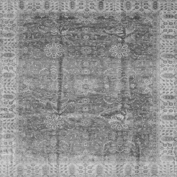 Ahgly Company Indoor Square Oriental Gray Traditional Area Rugs, 6' Square