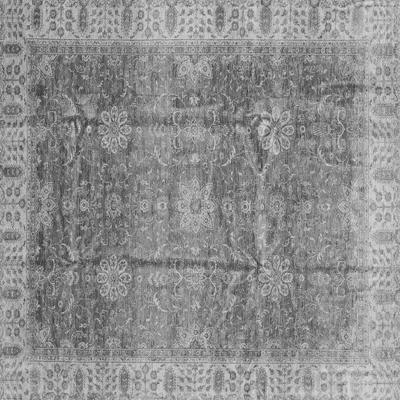 Ahgly Company Indoor Square Oriental Gray Traditional Area Rugs, 6' Square