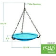 thumbnail image 6 of Achla Designs Hand Blown Crackle Glass Hanging Birdbath Bowl, Teal Blue, 6 of 6